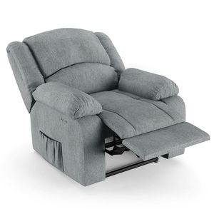 Poltrona Do Papai Reclinável Pietra Power Touch Massagem Fh9 Linho Cinza - Mpozenato