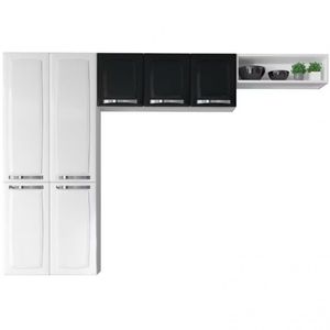 Cozinha Compacta Itatiaia Rose 10 Portas 1 Gaveta E 6 Pratel Preto Com Branco