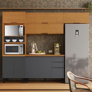 Cozinha Itatiaia Ideale Com 4 Peças Com 9 Portas 2 Gavetas Cinamomo-grafite