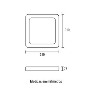 05 Painel Led Play Sobrepor Quadrado 18w Bivolt 6.500k - Branco