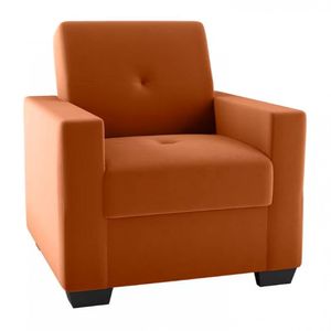 Poltrona Lavínia Matrix Em Tecido Suede Com Apoio Para Braço Cobre