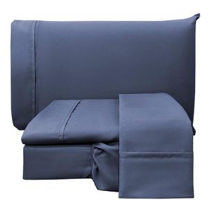 Jogo De Lençol Casal Padrão Confort Micropercal 300 Fios Toque De Algodão 4 Peças - Jeans