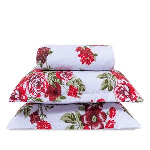 Cobre Leito Queen Classic Estampado 160 Fios 3 Peças - Eva