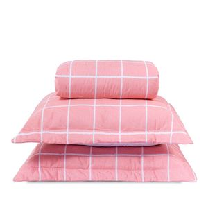 Cobre Leito Queen Classic Estampado 160 Fios 3 Peças - Grid Rose