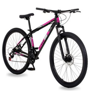 Bicicleta Aro 29 Alumínio 24v Rocker Freio A Disco Susp Gott 17 Preto Rosa