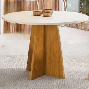 Mesa Redonda 90x90 Cm Mel/off White Slin Viero