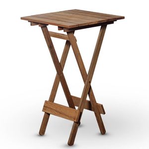 Mesa Bistrô Dobrável Em Madeira Nobre Sem Pintura