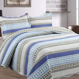 Kit Cobre Leito Colcha Daily King 3 Peças Dupla Face Estampado - Patchwork 38 - 100% Poliéster