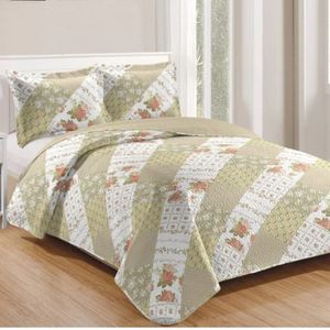 Kit Cobre Leito Colcha Daily Queen 3 Peças Dupla Face Estampado - Patchwork 44 - 100% Poliéster