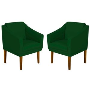 Kit 02 Poltrona Decorativa Gran Diego Dritex suede Verde