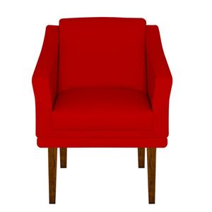 Poltrona Decorativa Gran Diego Pés Quadrados Dritex suede Vermelho