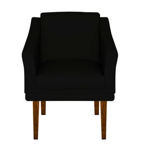 Poltrona Decorativa Gran Diego Pés Quadrados Dritex sintetico Preto