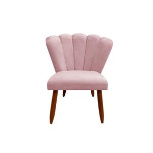 Poltrona Cadeira Pétala Penteadeira Dritex veludo Rose