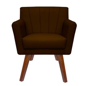 Poltrona Decorativa Clinicas Iza Pés Quadrados Dritex suede Marrom