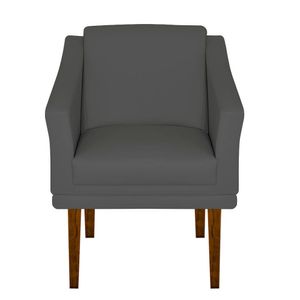 Poltrona Decorativa Gran Diego Pés Quadrados Dritex suede Cinza