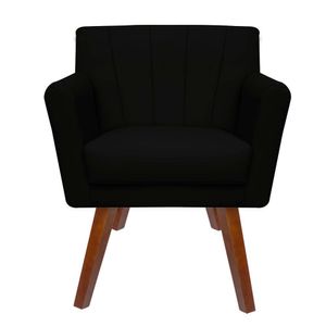 Poltrona Decorativa Clinicas Iza Pés Quadrados Dritex suede Preto