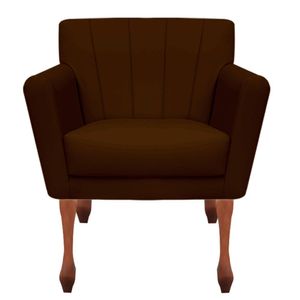 Poltrona Decorativa Clinicas Iza Retro Dritex suede Marrom