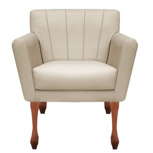 Poltrona Decorativa Clinicas Iza Retro Dritex suede Bege