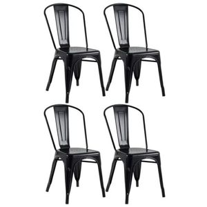 Kit Com 4 Cadeiras Tolix Preto Fosco Industrial ? Durável, Moderna E Versátil Para Sala, Cozinha Ou Bar