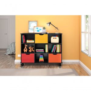 Nicho Organizador Preto 3 Gavetas Com Rodízios Dritex gavetas Coloridas