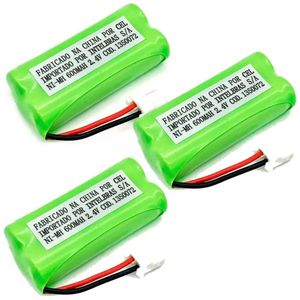 Kit 3 Baterias Telefone Intelbras 2,4v 600mah Original