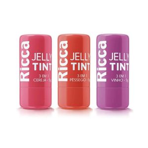 Kit Ricca Jelly Tint 3 Em 1 Cereja + Pessego + Vinho