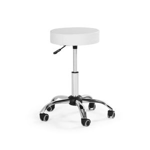 Banqueta Mocho Sem Encosto Com Regulagem De Altura Branco