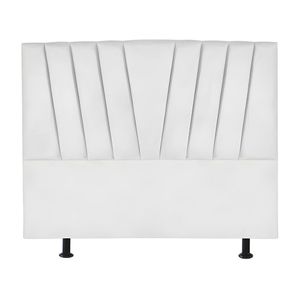 Cabeceira Estofada Cama Casal Queen Size 160 Cm Malu Suede Branco