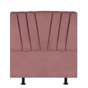 Cabeceira Estofada De Cama Casal Box 140 Cm Malu Suede Rosé