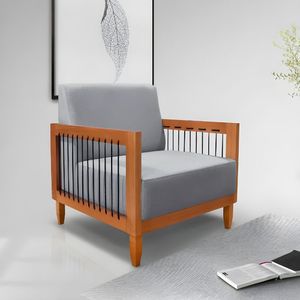 Poltrona Decorativa Sala Estar Recepção Escritório Jade Cinza