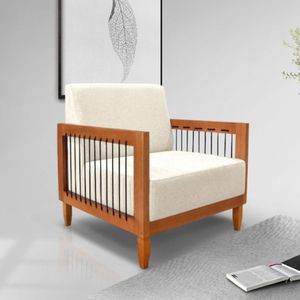 Poltrona Decorativa Sala Estar Recepção Escritório Jade Rústico Natural