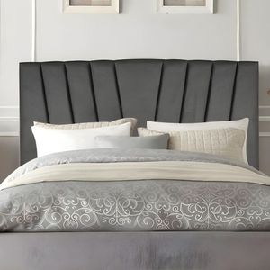 Cabeceira Casal Box De Cama Estofada 140 Cm Emma Suede Cinza