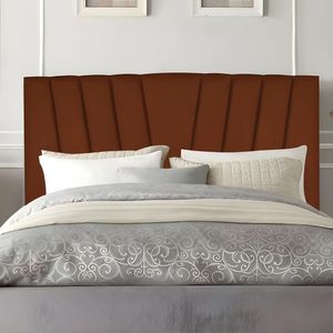 Cabeceira Casal Queen Size Cama Estofada 160 Cm Emma Veludo Terracota