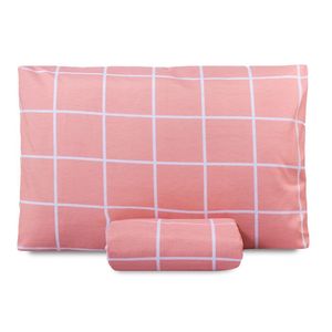 Jogo De Lençol Solteiro Classic Estampado 160 Fios 2 Peças Grid Rose
