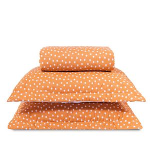 Cobre Leito King Classic Estampado 160 Fios 3 Peças Poa Terracota