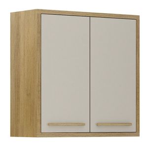 Armário Aéreo Para Cozinha 2 Portas 80cm Torino Valdemóveis Cinamomo/off White