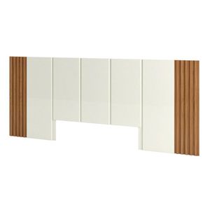 Cabeceira De Madeira Para Cama Box Casal 300cm 100% Mdf Tw185 Off White-freijó - Dalla Costa
