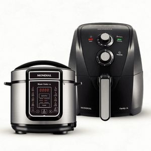 Fritadeira Air Fryer Mondial Afn40fb 4L + Panela Elétrica Preto 220V