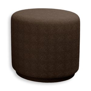 Puff Orgânico Beatriz Boucle Elegante Luxuoso Redondo - 7 Decor Marrom