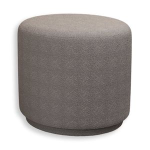 Puff Orgânico Beatriz Boucle Elegante Luxuoso Redondo - 7 Decor Cinza Claro