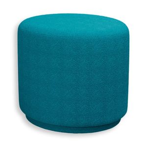 Puff Orgânico Beatriz Boucle Elegante Luxuoso Redondo - 7 Decor Azul Turquesa