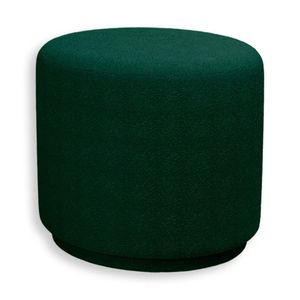 Puff Orgânico Beatriz Boucle Elegante Luxuoso Redondo - 7 Decor Verde Escuro