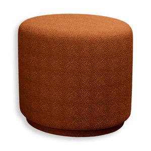 Puff Orgânico Beatriz Boucle Elegante Luxuoso Redondo - 7 Decor Terracota