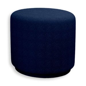 Puff Orgânico Beatriz Boucle Elegante Luxuoso Redondo - 7 Decor Azul Marinho