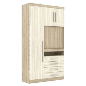 Guarda Roupa Modulado 3 Portas Com Painel Para Tv 194 Master Avelã Rústico-ártico Rústico - Eucamóveis