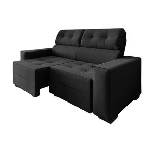 Sofá Retrátil E Reclinável New York 2 Mts Suede Preto