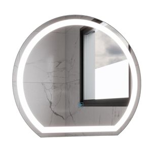 Espelho Redondo Com Led 45x50cm Touch Bivolt Moderno Led Frio