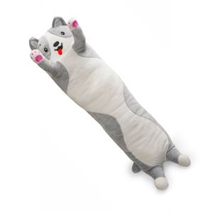 Travesseiro Corpo Pelucia Abraçar Hug Me Up Confortável 70cm Dogão Cinza