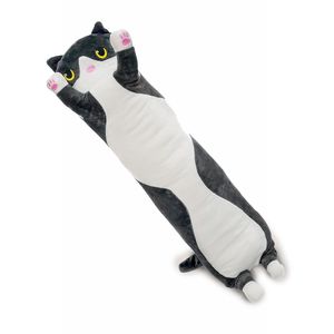 Travesseiro Corpo Pelucia Abraçar Hug Me Up Confortável 70cm Gatão Preto