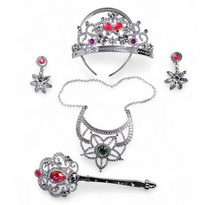 Kit Fantasia Infantil Princesa Coroa Varinha E Acessórios Joia Redonda